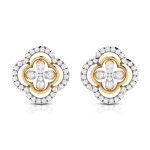0.75 ct Natural  Diamond Earrings 14k Yellow Gold
