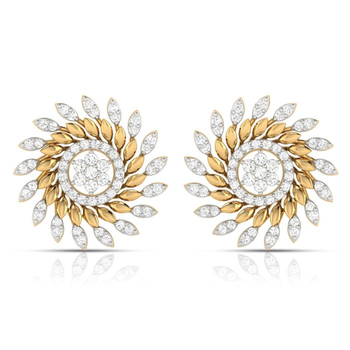 1.00 ct Natural Diamond Earrings 14k Yellow Gold - Image 1