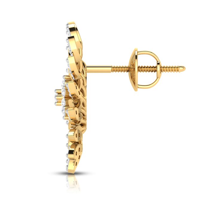 1.00 ct Natural Diamond Earrings 14k Yellow Gold - Image 6