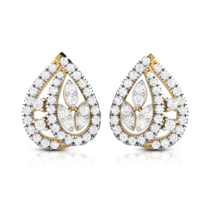 0.75 ct Lab Grown Diamond Earrings 14k Yellow Gold - Image 1