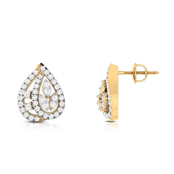 0.75 ct Lab Grown Diamond Earrings 14k Yellow Gold - Image 4