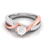 1.00 ct Natural Diamond Rings 14k white & Rose Gold - Image 2