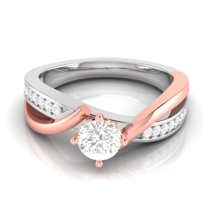 0.50 ct Natural Diamond Rings 14k white & Rose Gold - Image 2
