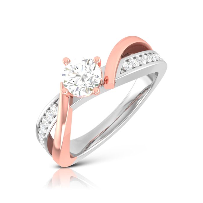 0.50 ct Natural Diamond Rings 14k white & Rose Gold - Image 3