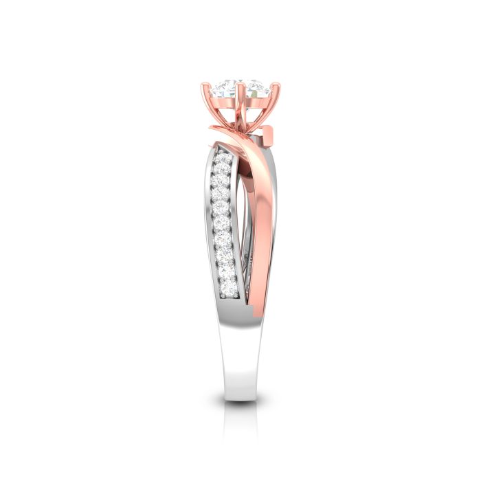 1.00 ct Natural Diamond Rings 14k white & Rose Gold - Image 4