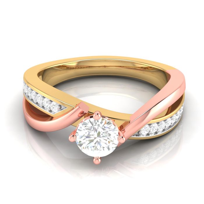 1.00 ct Natural Diamond Rings 14k white & Rose Gold - Image 5