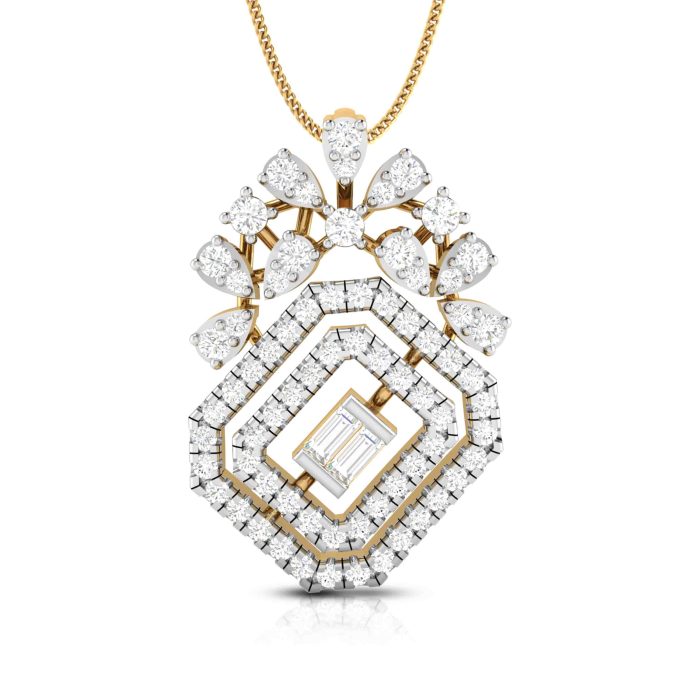 0.63 ct Natural Diamond Pendants 14k Yellow Gold - Image 1
