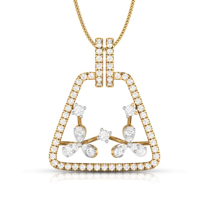 0.75 ct Natural Diamond Pendants 14k Yellow Gold - Image 1