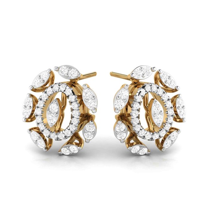 1.00 ct Lab Grown Diamond Earrings 14k Yellow Gold - Image 5