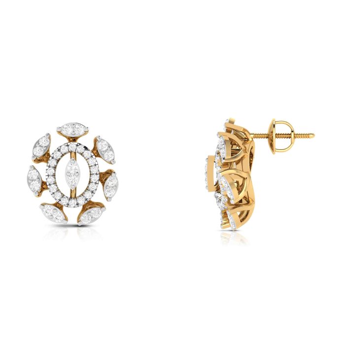 1.00 ct Lab Grown Diamond Earrings 14k Yellow Gold - Image 6