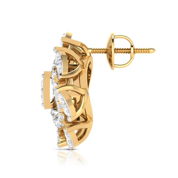 1.00 ct Lab Grown Diamond Earrings 14k Yellow Gold - Image 7
