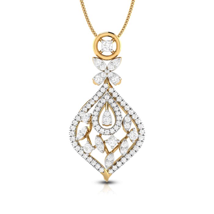 1.00 ct Lab Grown Diamond Pendants 14k Yellow Gold - Image 1