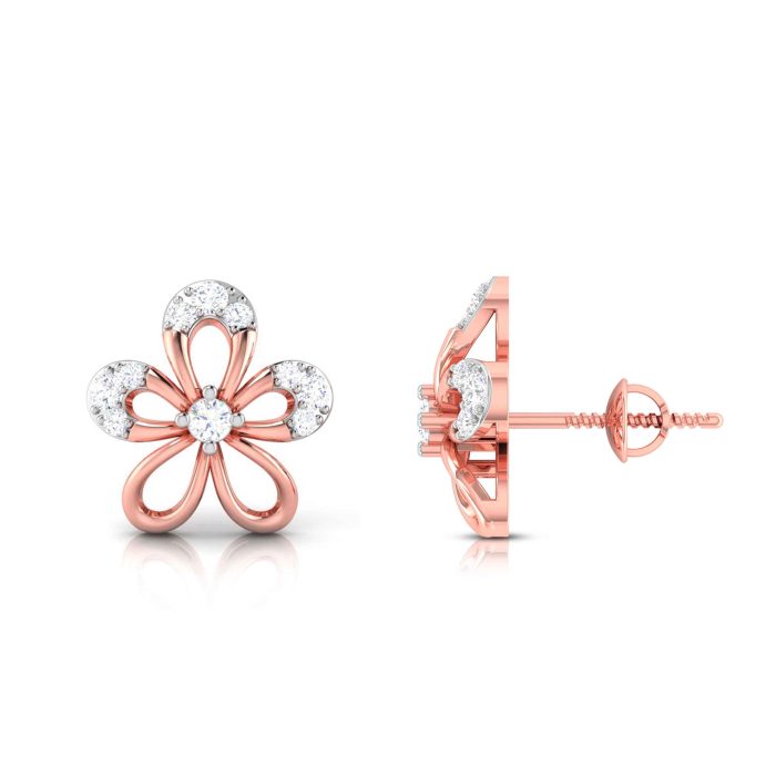 0.24 ct Natural Diamond Earrings 14k Yellow, Rose Gold - Image 6