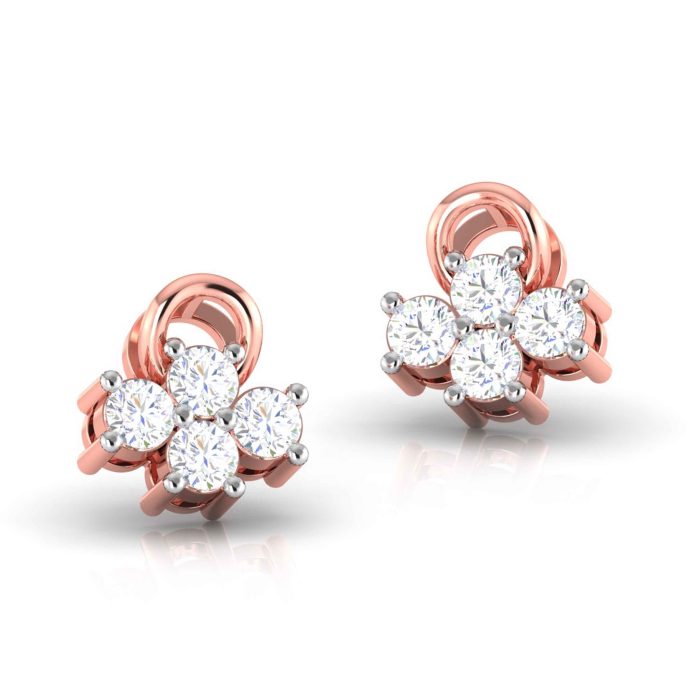 0.24 ct Natural Diamond Earrings 14k Yellow, Rose, White Gold - Image 2