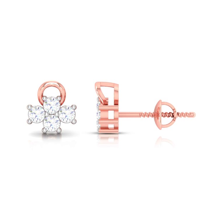 0.24 ct Natural Diamond Earrings 14k Yellow, Rose, White Gold - Image 10
