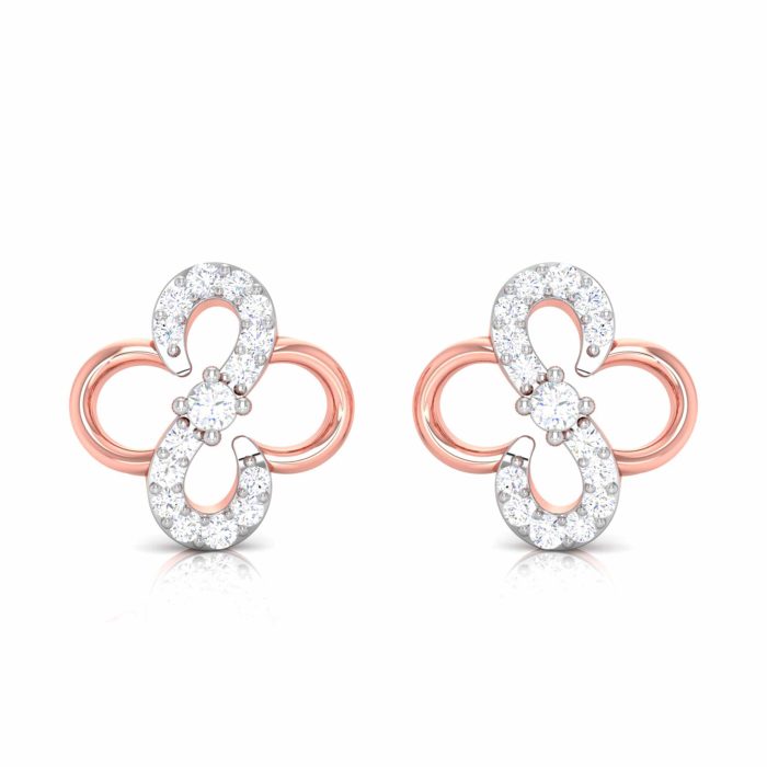 0.14 ct Natural Diamond Earrings 14k Yellow, Rose, White Gold - Image 3