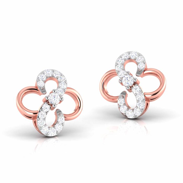 0.14 ct Natural Diamond Earrings 14k Yellow, Rose, White Gold - Image 2