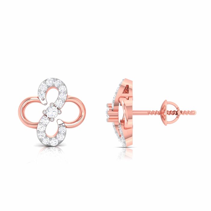 0.14 ct Natural Diamond Earrings 14k Yellow, Rose, White Gold - Image 5