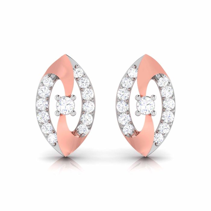 0.14 ct Natural Diamond Earrings 14k Yellow, Rose, White Gold - Image 2