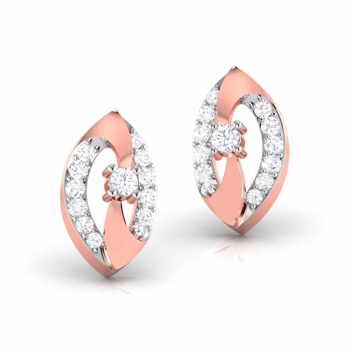 0.14 ct Natural Diamond Earrings 14k Yellow, Rose, White Gold - Image 3