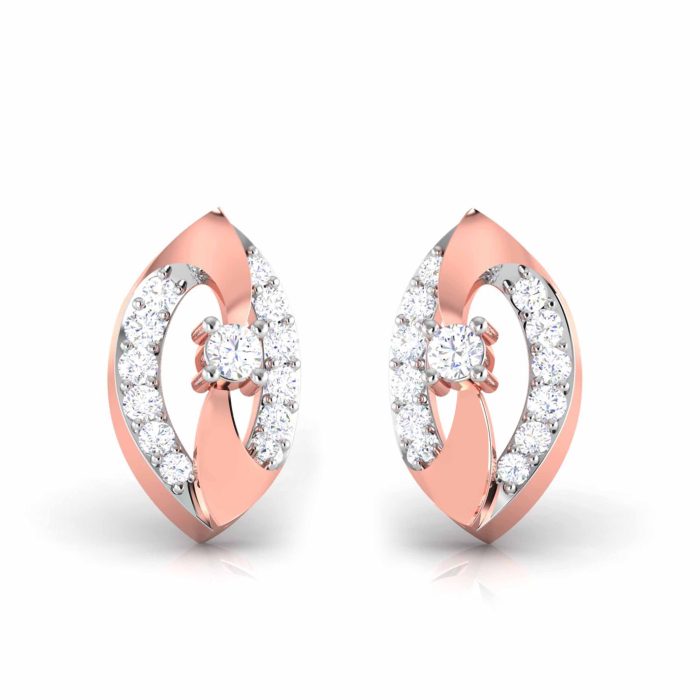 0.14 ct Natural Diamond Earrings 14k Yellow, Rose, White Gold - Image 4