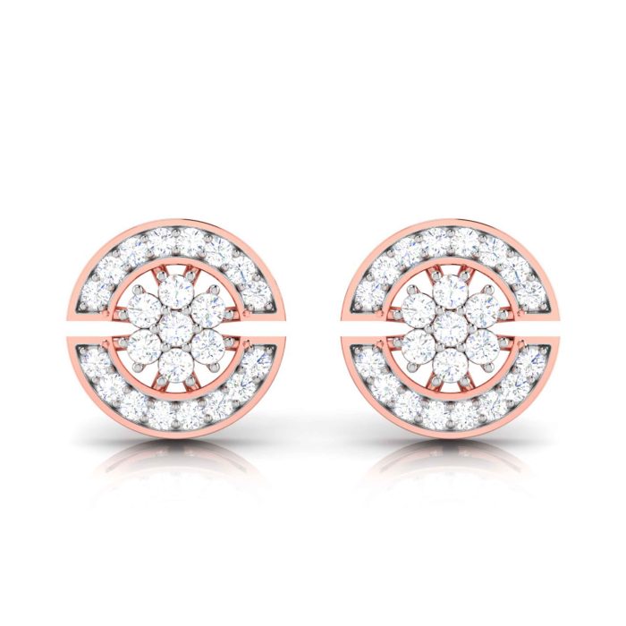 0.23 ct Natural Diamond Earrings 14k Yellow Rose White Gold - Image 1