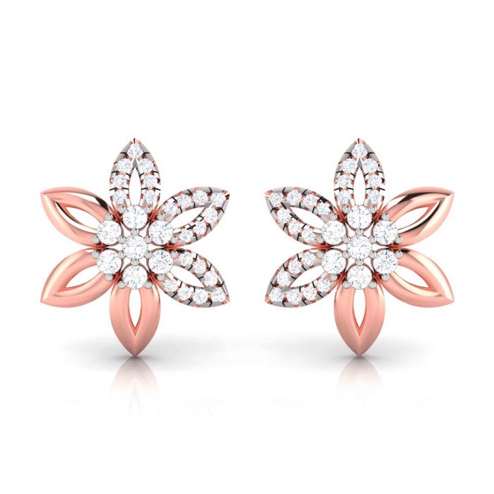 0.21 ct Natural Diamond Earrings 14k Yellow, Rose White Gold - Image 2