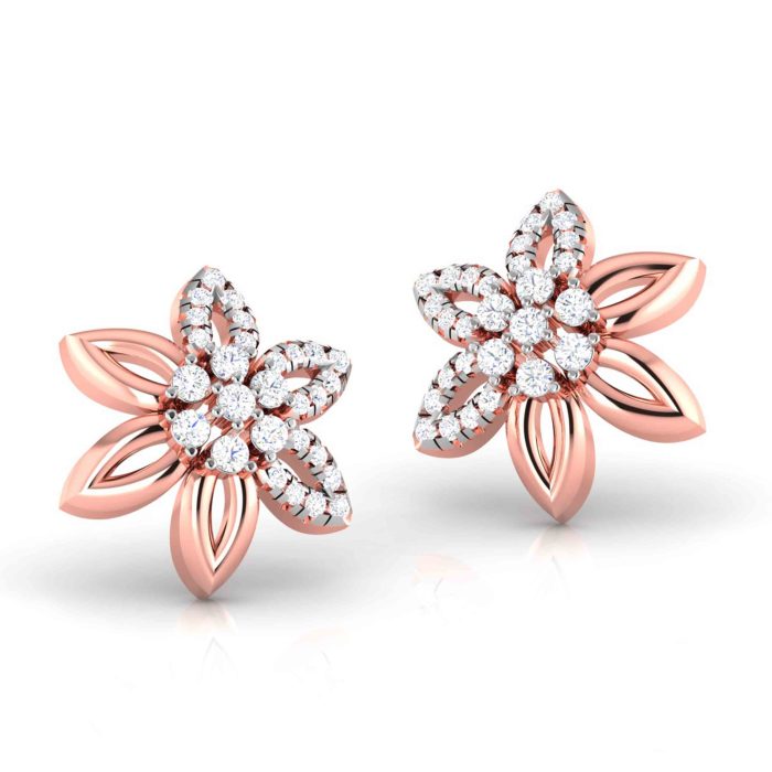 0.21 ct Natural Diamond Earrings 14k Yellow, Rose White Gold - Image 3