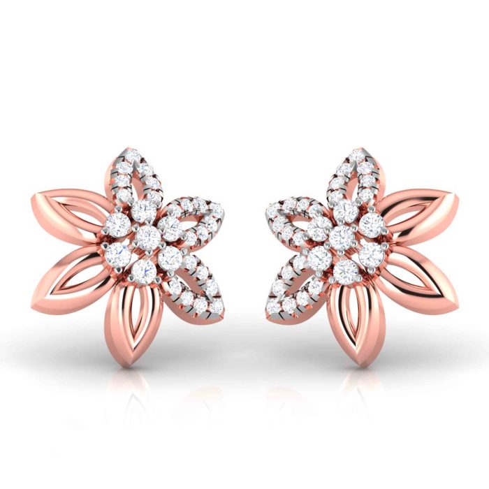 0.21 ct Natural Diamond Earrings 14k Yellow, Rose White Gold - Image 4