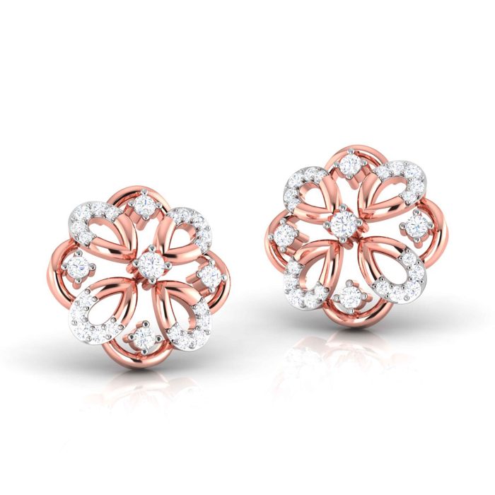 0.22 ct Natural Diamond Earrings 14k Yellow, Rose White Gold - Image 8