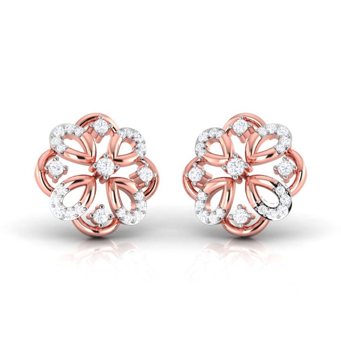 0.22 ct Natural Diamond Earrings 14k Yellow, Rose White Gold - Image 9