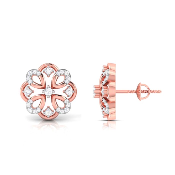 0.22 ct Natural Diamond Earrings 14k Yellow, Rose White Gold - Image 10