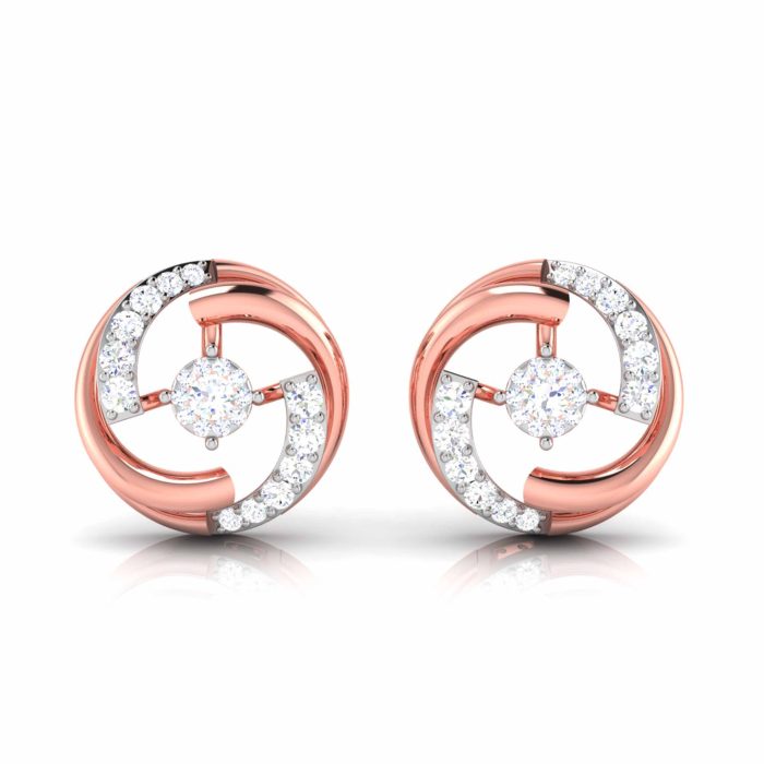 0.17 ct Natural Diamond Earrings 14k Yellow, Rose White Gold - Image 2