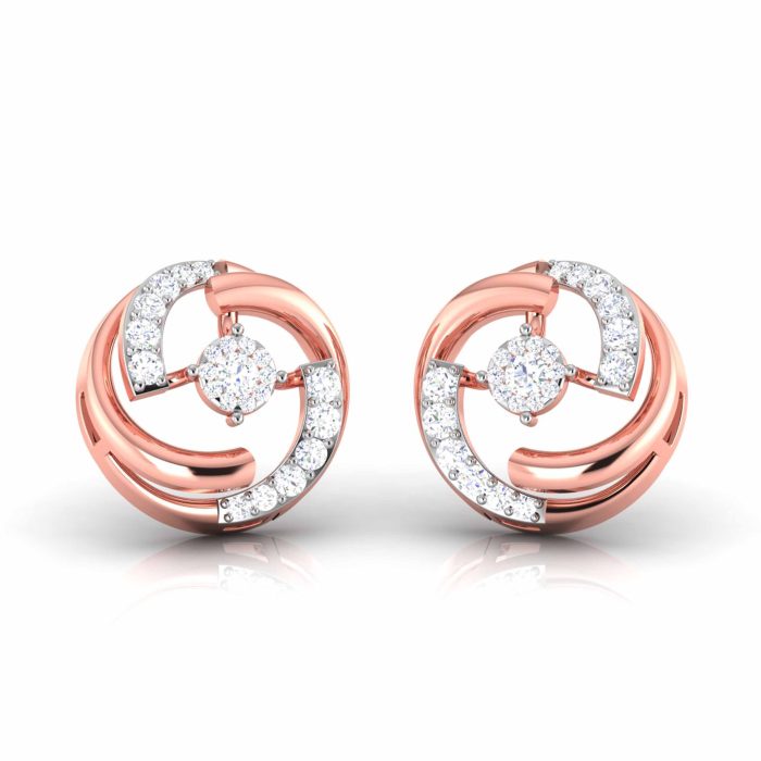 0.17 ct Natural Diamond Earrings 14k Yellow, Rose White Gold - Image 4