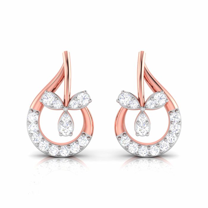 0.11 ct Natural Diamond Earrings 14k Yellow, Rose White Gold - Image 8
