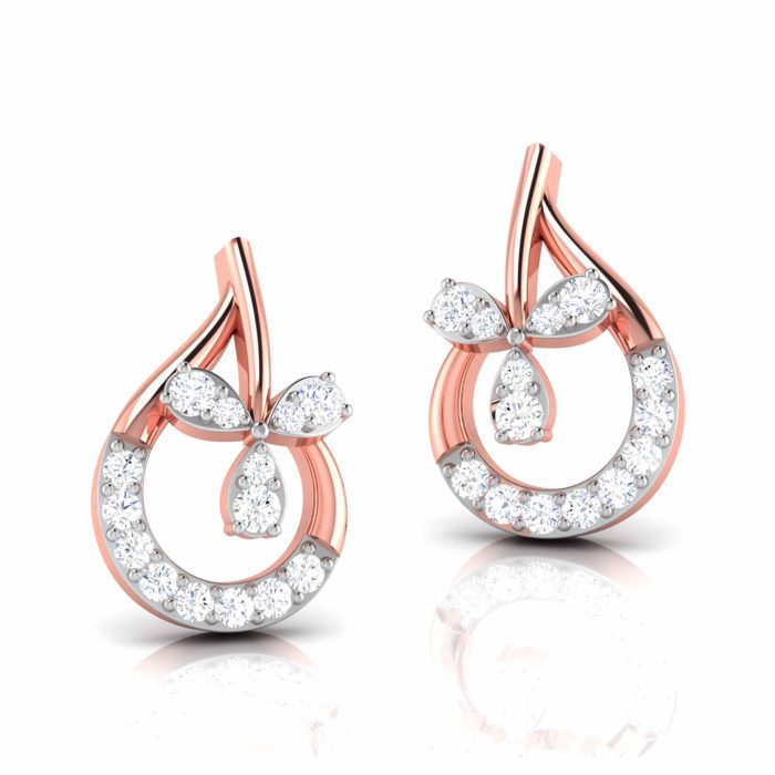 0.11 ct Natural Diamond Earrings 14k Yellow, Rose White Gold - Image 9