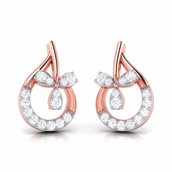 0.11 ct Natural Diamond Earrings 14k Yellow, Rose White Gold - Image 10