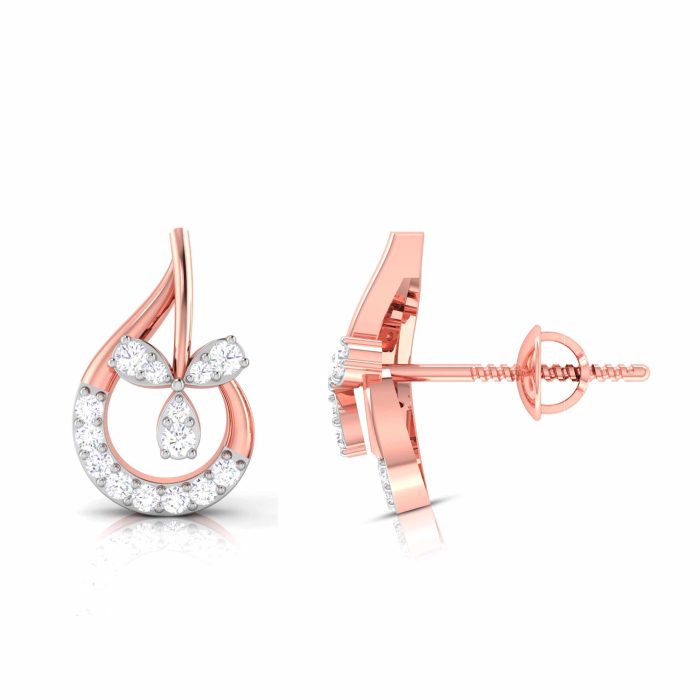 0.11 ct Natural Diamond Earrings 14k Yellow, Rose White Gold - Image 11