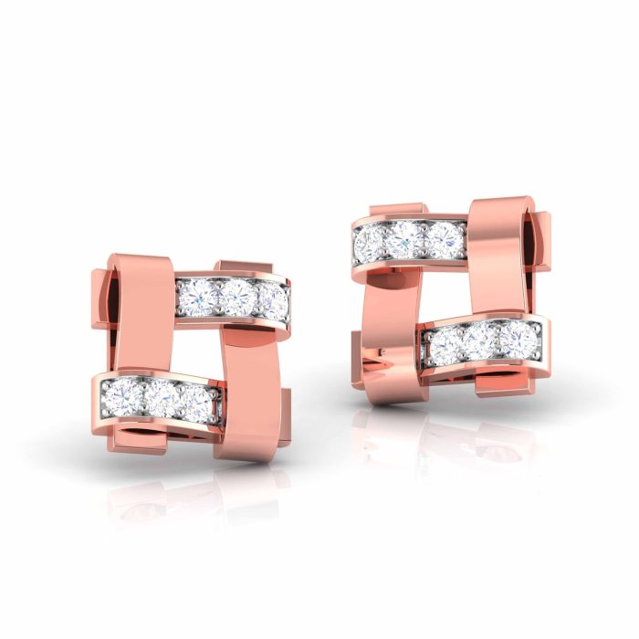 0.18 ct Natural Diamond Earrings 14k Yellow, Rose White Gold - Image 3