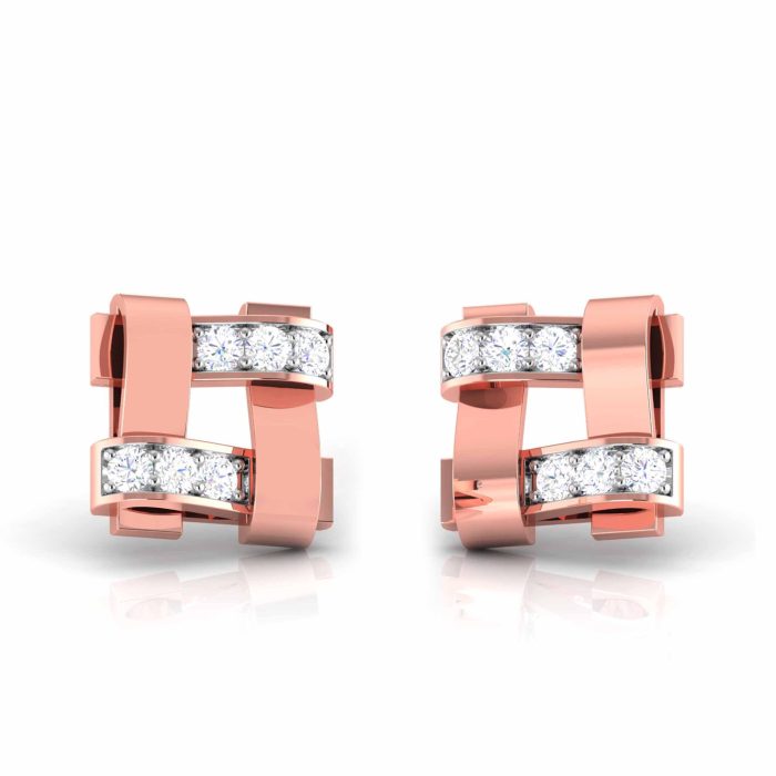 0.18 ct Natural Diamond Earrings 14k Yellow, Rose White Gold - Image 4