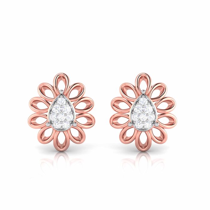 0.21 ct Natural Diamond Earrings 14k Yellow, Rose Gold - Image 2
