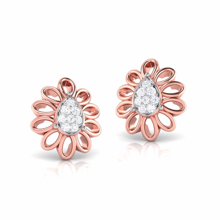 0.21 ct Natural Diamond Earrings 14k Yellow, Rose Gold - Image 3