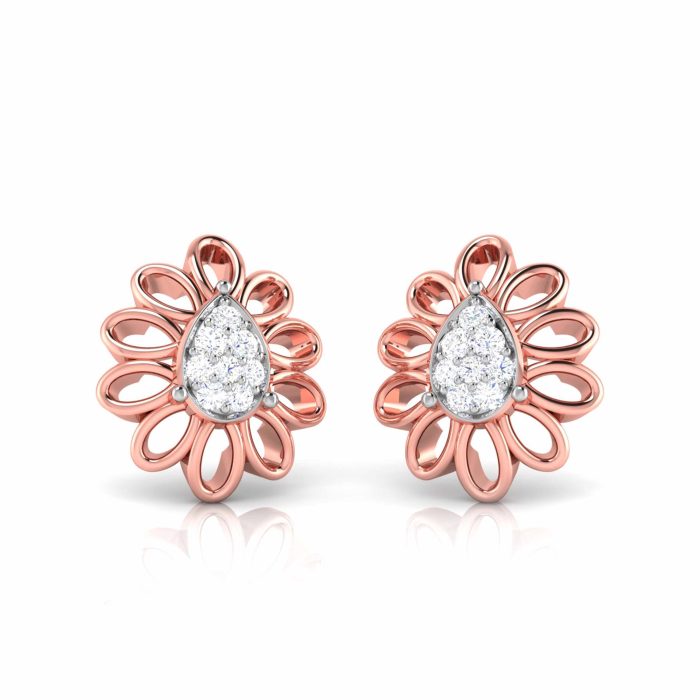 0.21 ct Natural Diamond Earrings 14k Yellow, Rose Gold - Image 4