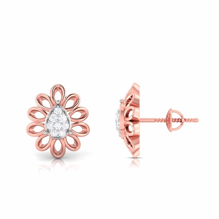 0.21 ct Natural Diamond Earrings 14k Yellow, Rose Gold - Image 5