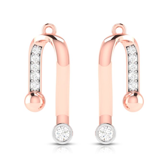 0.17 ct Natural Diamond Earrings 14k Yellow, Rose White Gold - Image 2