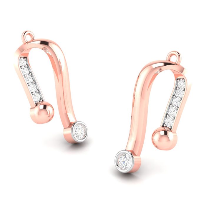 0.17 ct Natural Diamond Earrings 14k Yellow, Rose White Gold - Image 8