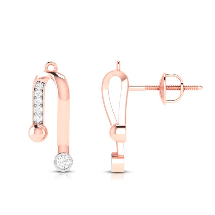 0.17 ct Natural Diamond Earrings 14k Yellow, Rose White Gold - Image 9