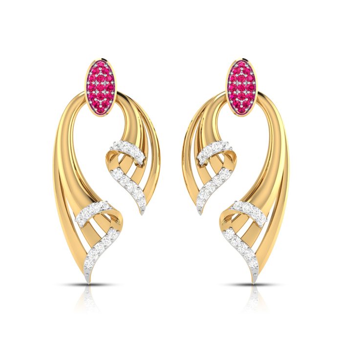0.25 ct Natural Diamond Earrings 14k Yellow, Rose White Gold - Image 1