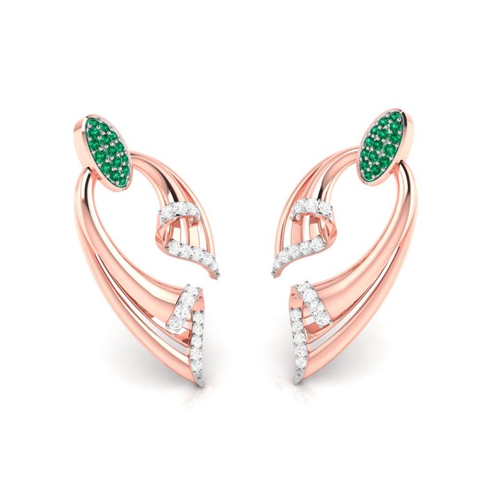 0.25 ct Natural Diamond Earrings 14k Yellow, Rose White Gold - Image 4
