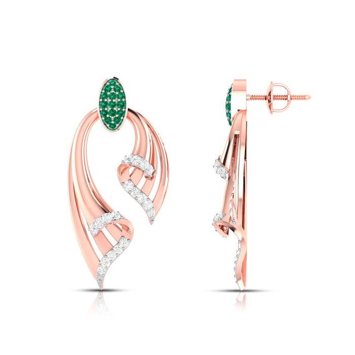 0.25 ct Natural Diamond Earrings 14k Yellow, Rose White Gold - Image 5